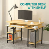 NNEDSZ Book Storage Computer Table Desk  Student Study Home Office Workstation with Bookshelf