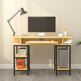 NNEDSZ Book Storage Computer Table Desk  Student Study Home Office Workstation with Bookshelf