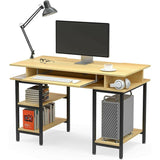 NNEDSZ Book Storage Computer Table Desk  Student Study Home Office Workstation with Bookshelf