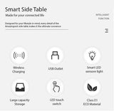 NNEDSZ Smart Bedside Tables Side 3 Drawers Wireless Charging USB Right Hand Nightstand LED Light AU