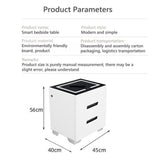 NNEDSZ Smart Bedside Tables Side 3 Drawers Wireless Charging USB Right Hand Nightstand LED Light AU