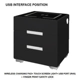 NNEDSZ Smart Bedside Tables Side 3 Drawers Wireless Charging USB Right Hand Nightstand LED Light AU