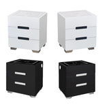 NNEDSZ Smart Bedside Tables Side 3 Drawers Wireless Charging USB Right Hand Nightstand LED Light AU