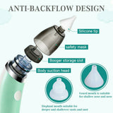 NNEDSZ Baby Nasal Aspirator Electric Safe Hygienic Nose Cleaner Snot Sucker For baby (Green)