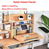 NNEDSZ 120cm Solid Rubber Wood Height Adjustable Children Kids Ergonomic Study Desk Only AU