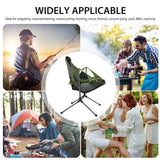 NNEDSZ Camping Chair Foldable Swing Luxury Recliner Relaxation Swinging Comfort Lean Back Outdoor Folding Chair Outdoor Freestyle Portable Folding Rocking Chair Black