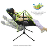 NNEDSZ Camping Chair Foldable Swing Luxury Recliner Relaxation Swinging Comfort Lean Back Outdoor Folding Chair Outdoor Freestyle Portable Folding Rocking Chair Blue