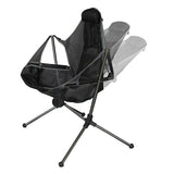 NNEDSZ Camping Chair Foldable Swing Luxury Recliner Relaxation Swinging Comfort Lean Back Outdoor Folding Chair Outdoor Freestyle Portable Folding Rocking Chair Green