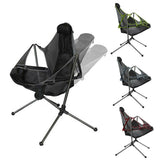 NNEDSZ Camping Chair Foldable Swing Luxury Recliner Relaxation Swinging Comfort Lean Back Outdoor Folding Chair Outdoor Freestyle Portable Folding Rocking Chair Green