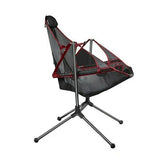 NNEDSZ Camping Chair Foldable Swing Luxury Recliner Relaxation Swinging Comfort Lean Back Outdoor Folding Chair Outdoor Freestyle Portable Folding Rocking Chair Grey