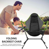 NNEDSZ Camping Chair Foldable Swing Luxury Recliner Relaxation Swinging Comfort Lean Back Outdoor Folding Chair Outdoor Freestyle Portable Folding Rocking Chair Grey