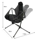 NNEDSZ Camping Chair Foldable Swing Luxury Recliner Relaxation Swinging Comfort Lean Back Outdoor Folding Chair Outdoor Freestyle Portable Folding Rocking Chair Red