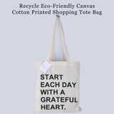 NNEDSZ 4 pcs Recyclable Eco-friendly Tote Canvas Cotton Printed Shopping Bags