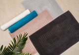 NNEDSZ Microfiber Soft Non Slip Bath Mat Check Design (Cream)