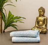 NNEDSZ Premium Cotton Towel Jacquard White Blue Design
