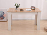 NNEDSZ Dining Table Rectangular Wooden 120M-Wood&amp;White