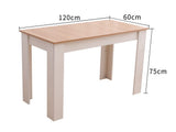 NNEDSZ Dining Table Rectangular Wooden 120M-Wood&amp;White