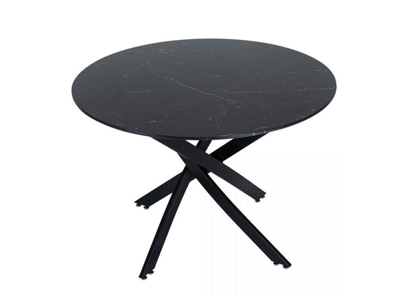 NNEDSZ Round Marble-Effect Table - Black