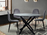 NNEDSZ Round Marble-Effect Table - Black