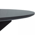 NNEDSZ Round Marble-Effect Table - Black