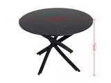 NNEDSZ Round Marble-Effect Table - Black