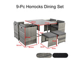 NNEDSZ Horrocks 8 Seater Outdoor Dining Set –Grey