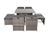 NNEDSZ Horrocks 8 Seater Outdoor Dining Set –Grey