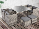 NNEDSZ Horrocks 8 Seater Outdoor Dining Set –Grey
