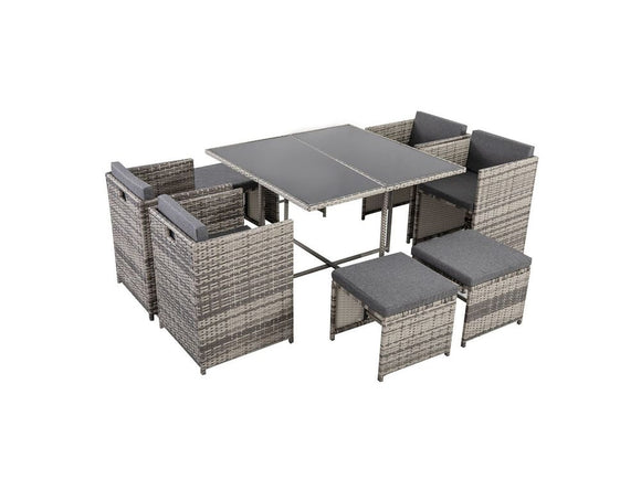 NNEDSZ Horrocks 8 Seater Outdoor Dining Set –Grey
