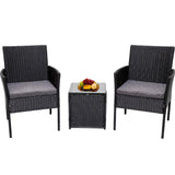 NNEDSZ 3PC Outdoor Table and Chairs Set - Black