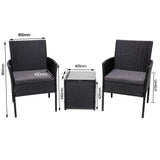 NNEDSZ 3PC Outdoor Table and Chairs Set - Black