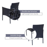 NNEDSZ 3PC Outdoor Table and Chairs Set - Black