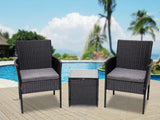 NNEDSZ 3PC Outdoor Table and Chairs Set - Black
