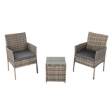 NNEDSZ 2 Seater PE Rattan Outdoor Furniture Chat Set- Mixed Grey