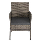 NNEDSZ 2 Seater PE Rattan Outdoor Furniture Chat Set- Mixed Grey