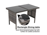 NNEDSZ Ella 8-Seater Modular Outdoor Garden Lounge and Dining Set with Table and Stools in Dark Grey Weave