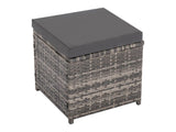 NNEDSZ Ella 8-Seater Modular Outdoor Garden Lounge and Dining Set with Table and Stools in Dark Grey Weave