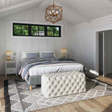 NNEDSZ Elsa Tufted Ottoman Beach Boucle White-Rectangular