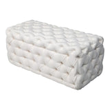 NNEDSZ Elsa Tufted Ottoman Beach Boucle White-Rectangular