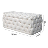 NNEDSZ Elsa Tufted Ottoman Beach Boucle White-Rectangular