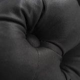 NNEDSZ Black Leathaire Ottoman-Rectangular