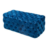 NNEDSZ Elsa Navy Blue Velvet Ottoman-Rectangular
