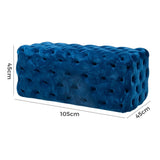 NNEDSZ Elsa Navy Blue Velvet Ottoman-Rectangular