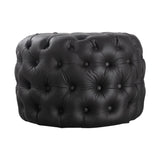 NNEDSZ Contemporary Black Leather-look Ottoman with Button