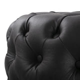 NNEDSZ Contemporary Black Leather-look Ottoman with Button
