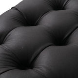 NNEDSZ Contemporary Black Leather-look Ottoman with Button