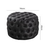 NNEDSZ Contemporary Black Leather-look Ottoman with Button