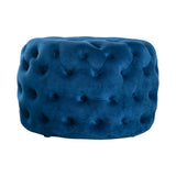 NNEDSZ Round Velvet Ottoman in Navy