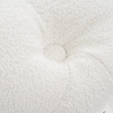 NNEDSZ Bouclé White Ottoman-Round