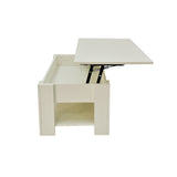 NNEDSZ Lift Up Coffee Table with Storage - White